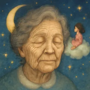 A dream in which a family member's face is deeply wrinkled.