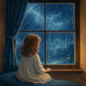 A dream of watching the rain pouring outside the window