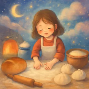 A dream about baking bread or making dumplings with flour