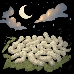 A dream about silkworms gathered in a large group