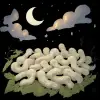 A dream about silkworms gathered in a large group
