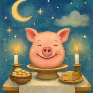 A dream about a smiling pig's head on the altar