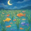 A dream where many fish are playing in a rice paddy