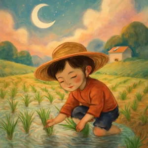 A dream about transplanting rice seedlings.