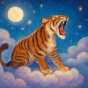 A dream about a tiger or lion growling