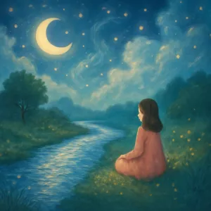 A dream of watching a gently flowing river