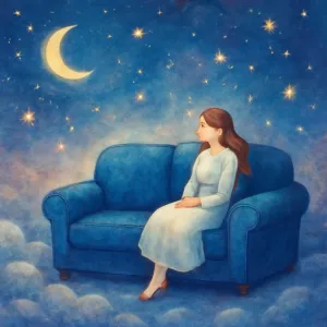 A dream of sitting on a sofa and waiting for someone