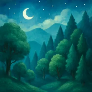 A dream of lush, dense trees in the mountains