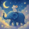 A mouse dreaming of riding on an elephant's back