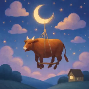 A dream of tying a cow's legs and hanging it in the air
