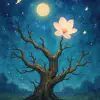 A dream of a single flower blooming on an old, withered tree