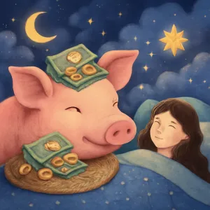 Dreaming of sacrificing a pig's head and having money placed on it.