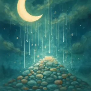 A dream of rain falling on accumulated gravel