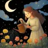 A dream about watering a flower garden