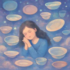 A dream where there were many dishes or plate-like objects.