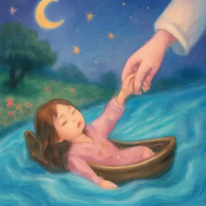 A dream about being rescued while drifting away in a river.