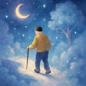 A dream of walking with a cane.