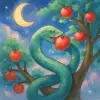 A dream in which a snake picks and eats an apple