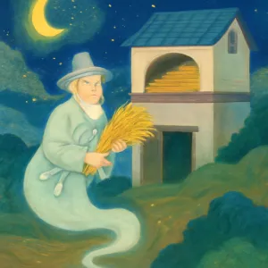 A dream of ancestors carrying grains from the warehouse