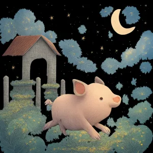 A pig has gone outside the pen.