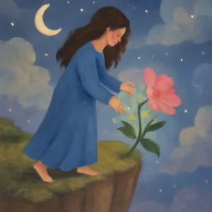 A dream about breaking a beautiful flower blooming on a cliff