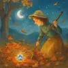 A dream in which you are raking fallen leaves and find a jewel