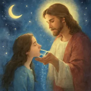 A dream in which Jesus put water into your mouth