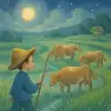 Dream of herding cattle through rice fields and farmland