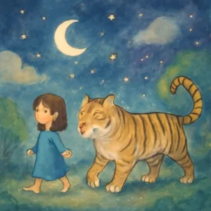 A dream where a tiger follows you around like a dog