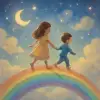 A dream about walking over a rainbow with siblings