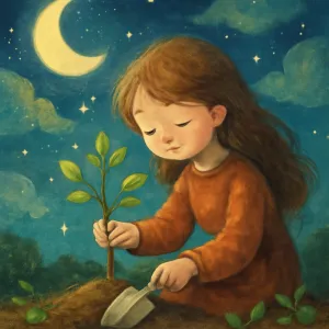 A dream about planting young trees.