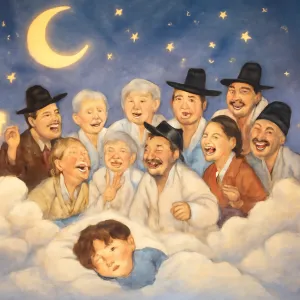 A dream where many ancestors are gathered and it was noisy