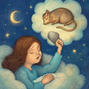 Dreaming of hitting a mouse with a stone and killing it