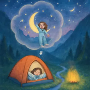 A dream of camping in a mountain valley