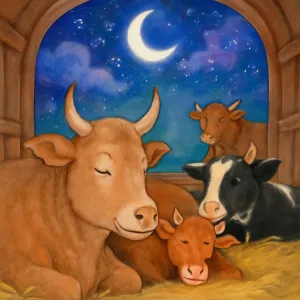 A dream about several cows in a barn
