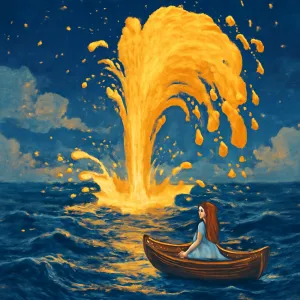 A dream in which oil gushes out abundantly from the deep sea