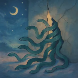 A dream about multiple snakes entering through a crack in the wall
