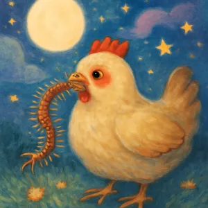 A dream in which a chicken catches and eats a centipede