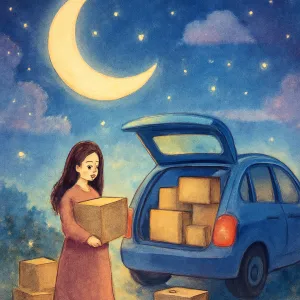 A dream about loading moving boxes into a car