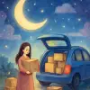 A dream about loading moving boxes into a car