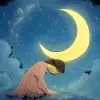 A dream in which one bows their head toward the moon