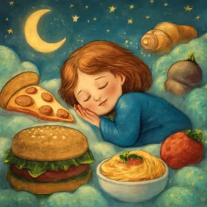 A dream of enjoying delicious food