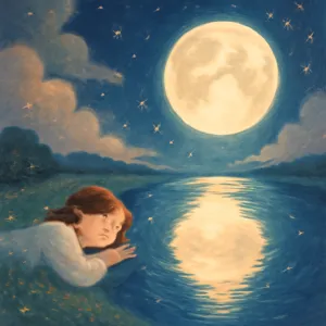A dream where the moon is reflected in the water