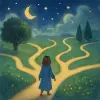 A dream where the road splits into multiple branches while you're walking along it