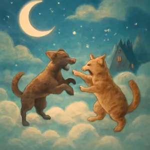A dream where a cat and a dog are fighting