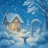 A dream of snow piled up in the garden