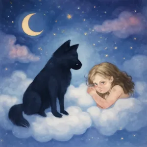 Dreaming of seeing a black dog