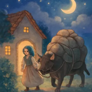 A dream of leaving the house carrying a load heavily loaded on a cow's back