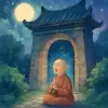 A dream of a monk chanting sutras at the entrance of a gate.