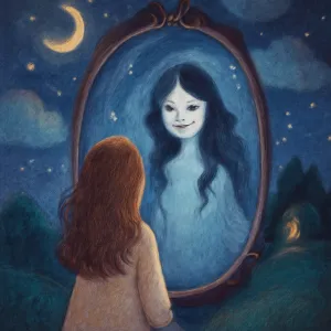 A dream in which a ghost smiles at you in the mirror